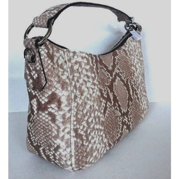 New Michael Kors Fulton Medium Top Zip Shoulder bag Embossed Leather Dark Sand - Picture 2 of 7